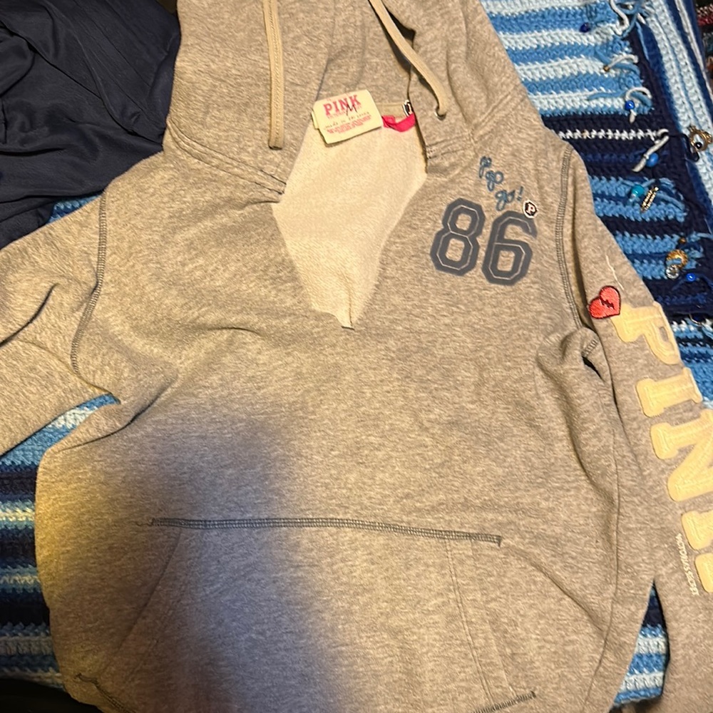 Pink gray shirt/hoodie